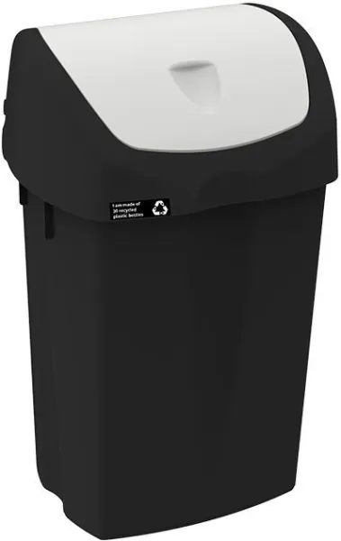 NRW papperskorg med vit svänglock, hållbar, 25 L
