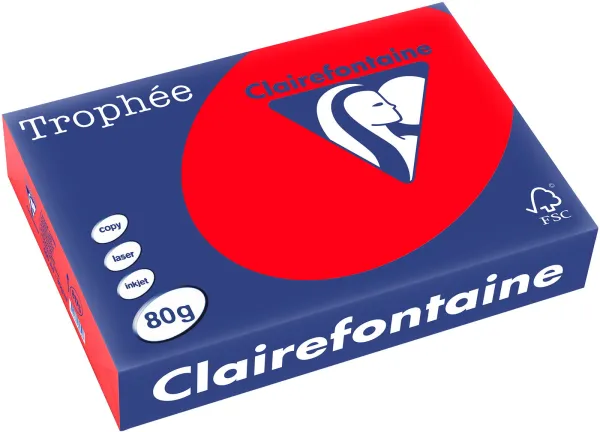 Q-connect Trophee kopieringspapper A4 80g intensivt röd 500 ark